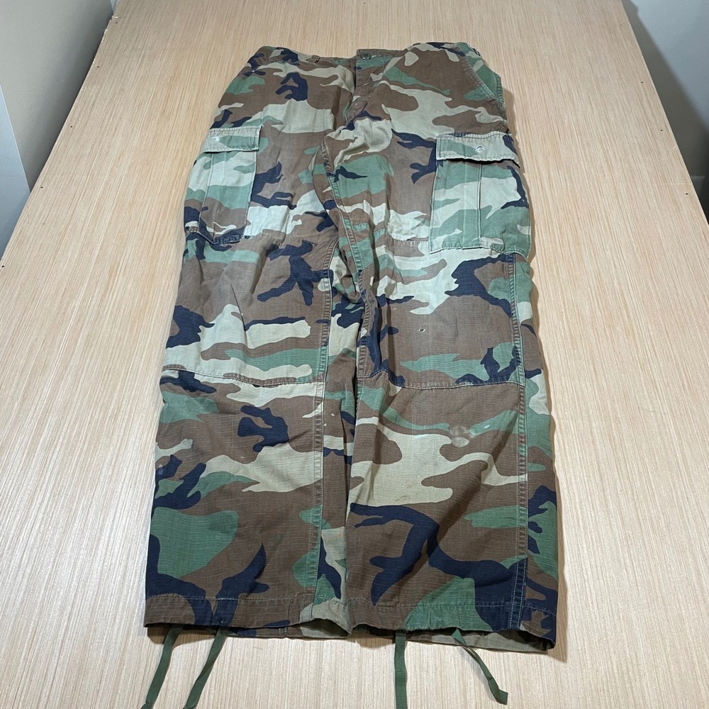Military Cargo Pants Mens Woodland Camo BDU Ripstop Medium Regular Utility